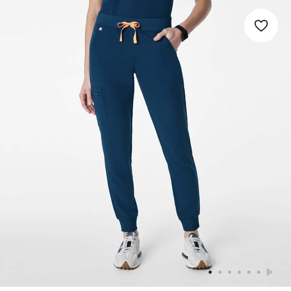 Figs Deep Reef Jogger Scrub Pants with Orange Drawstring